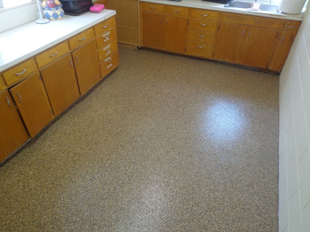 Solid epoxy floor in a commercial kitchen